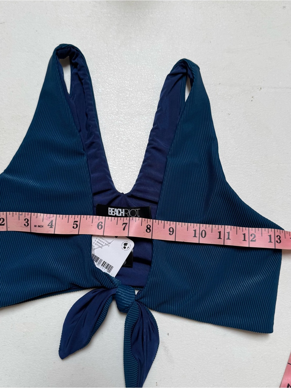Beach Riot Dallas Tie Front Bikini Set Hague Blue Ribbed - Picture 8 of 11